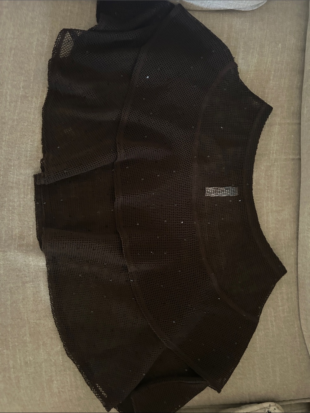 Brown Mesh set with Sequin Detail